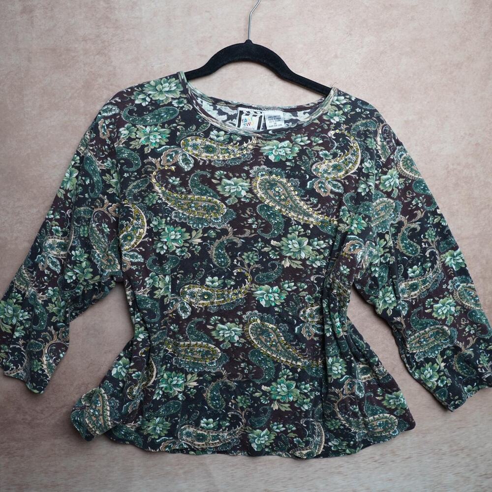 Take Two Paisley Floral Top 1X Boho